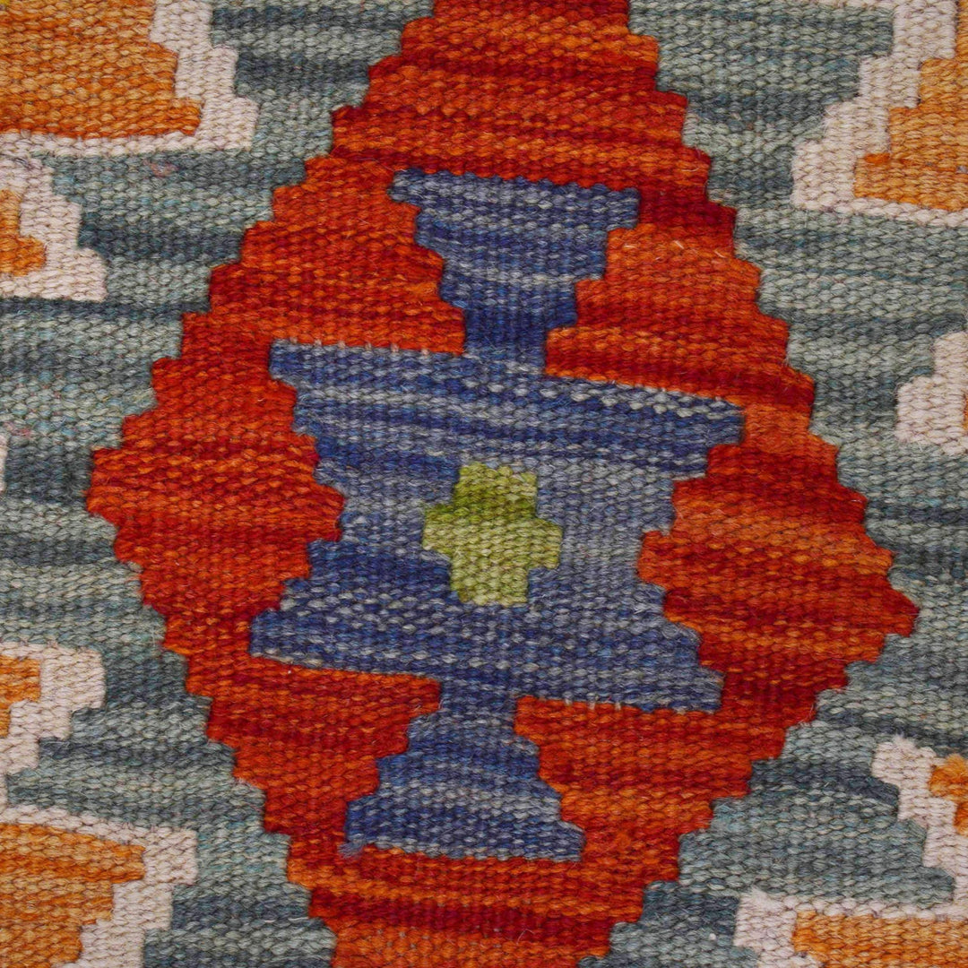 Multi Color ful Flat-Weave Wool Kilim 2' 9" x 4' 4" - No. AL30943