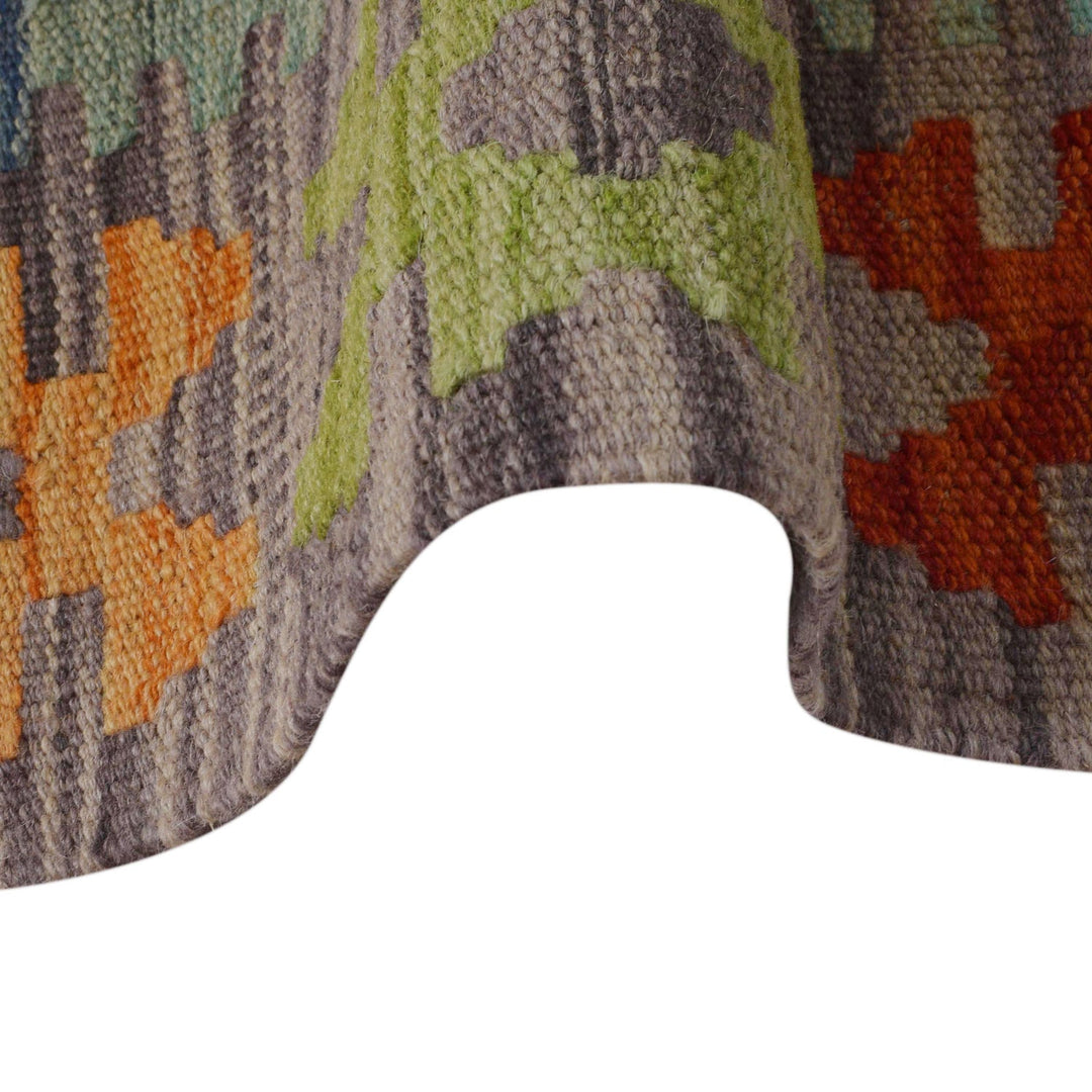 Multi Color ful Flat-Weave Wool Kilim 2' 9" x 4' 4" - No. AL30943