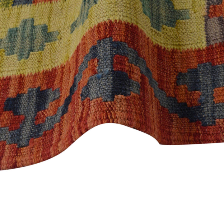 Multi Color ful Flat-Weave Wool Kilim 5' 0" x 6' 10" - No. AL14021