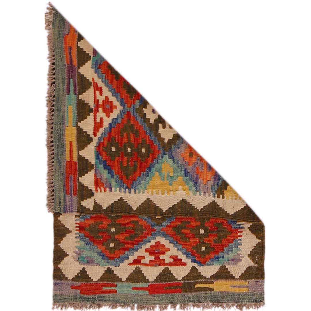 Handmade Turkish Design Wool Kilim 2' 1" x 3' 0" - No. AL57344