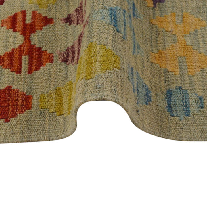 Multi Color ful Flat-Weave Wool Kilim 5' 11" x 7' 7" - No. AL51354