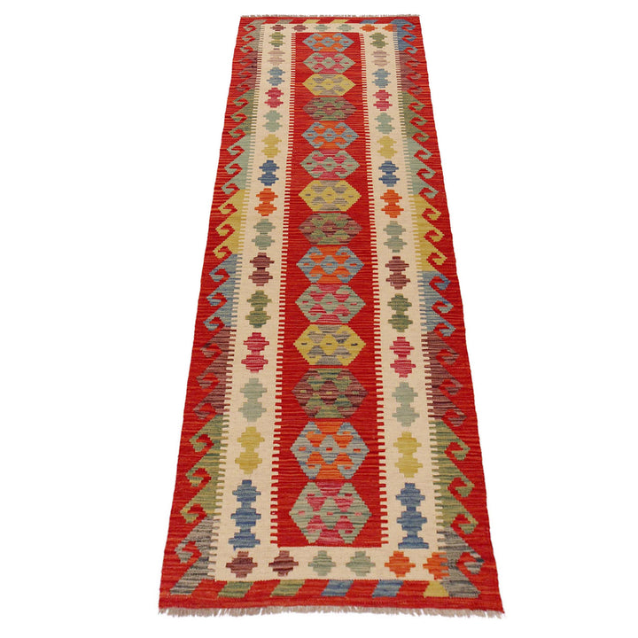Handmade Afghan Vegetable Kilim Runner 2' 7" x 9' 6" - No. AL63035