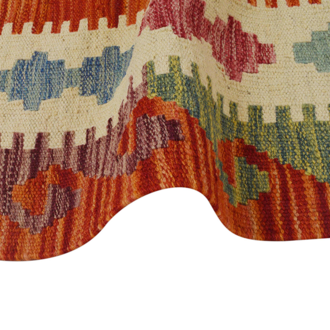 Handmade Afghan Vegetable Kilim Runner 2' 7" x 9' 6" - No. AL63035