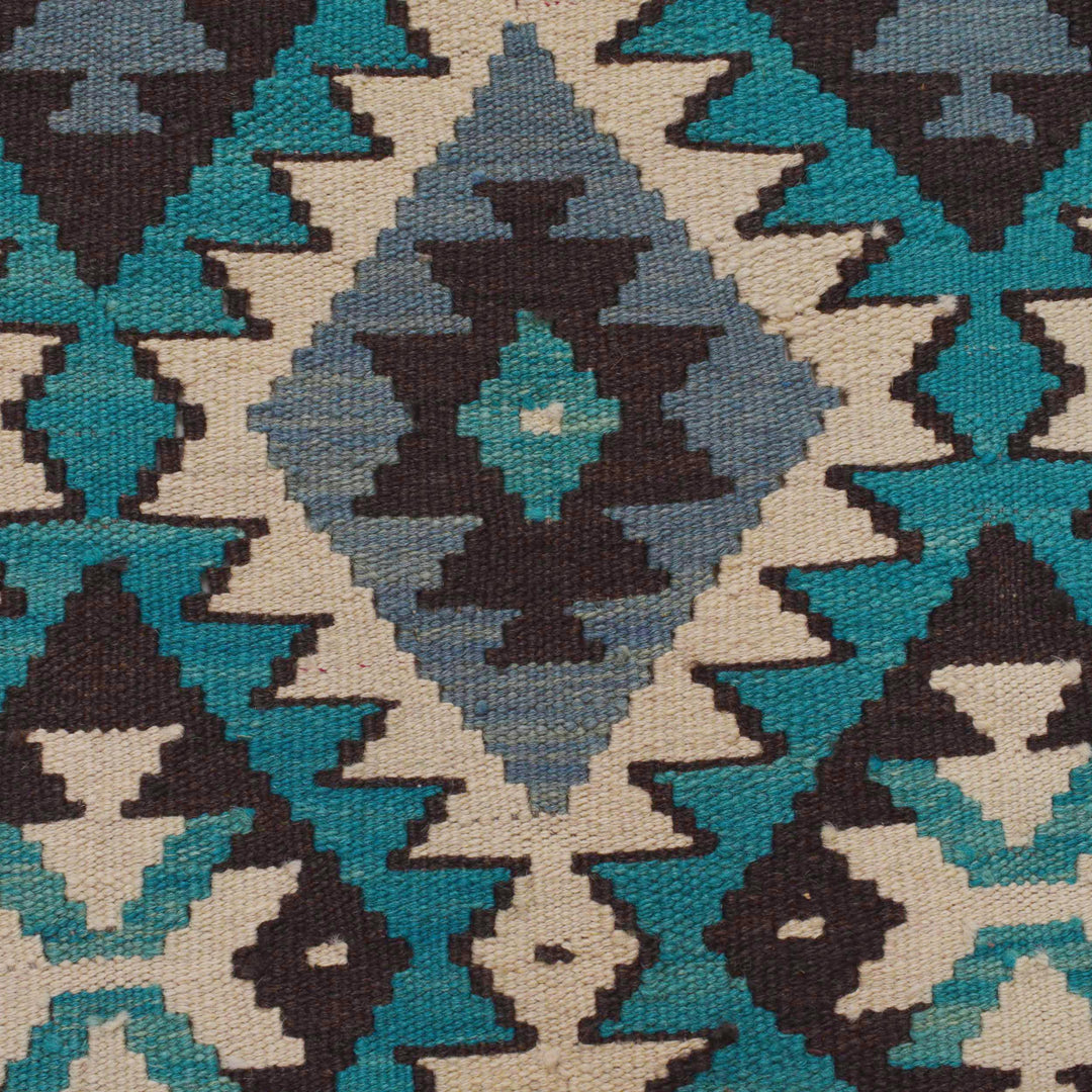 Afghan Vegetable Kilim Rug 2' 10" x 4' 5" Flat-Weave border