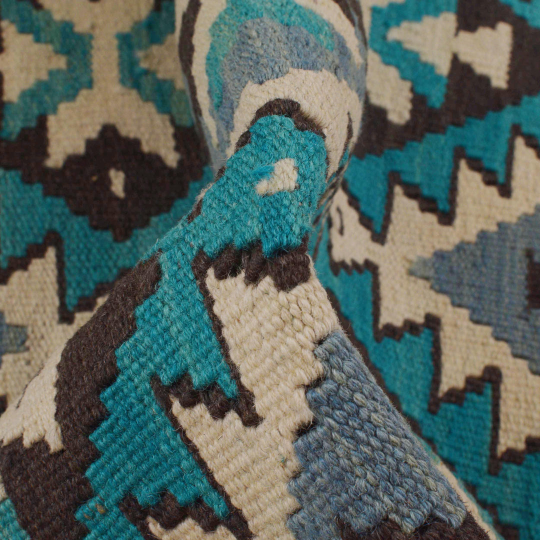 Afghan Vegetable Kilim Rug 2' 10" x 4' 5" Flat-Weave reverse