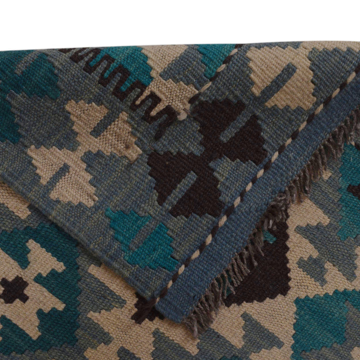 Afghan Kilim Rug 2' 7" x 4' 2" Flat-Weave field