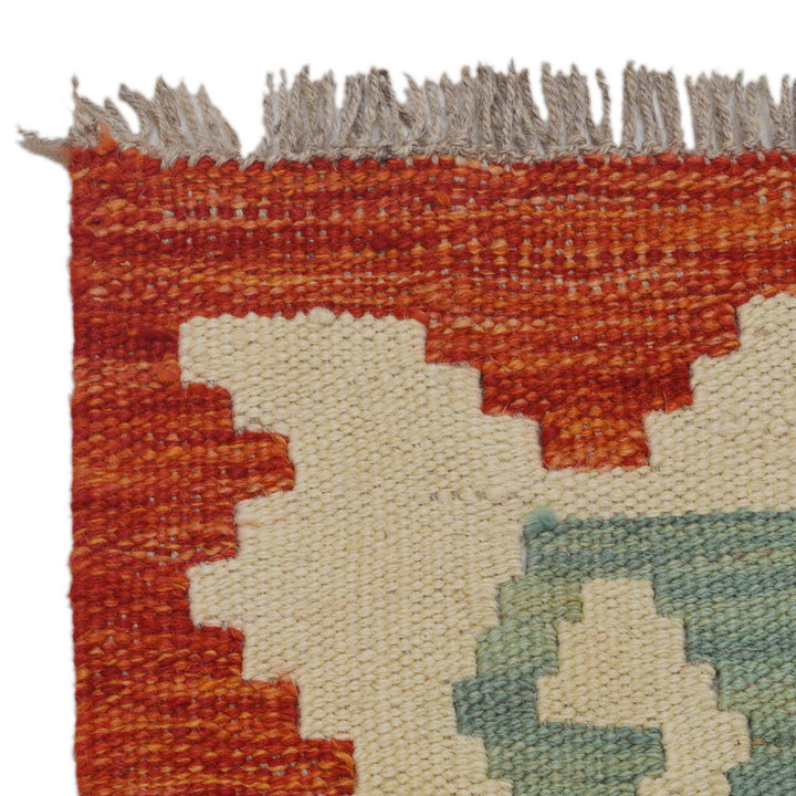 Afghan Vegetable Kelim Runner 2' 10" x 12' 9" Flat-Weave pattern