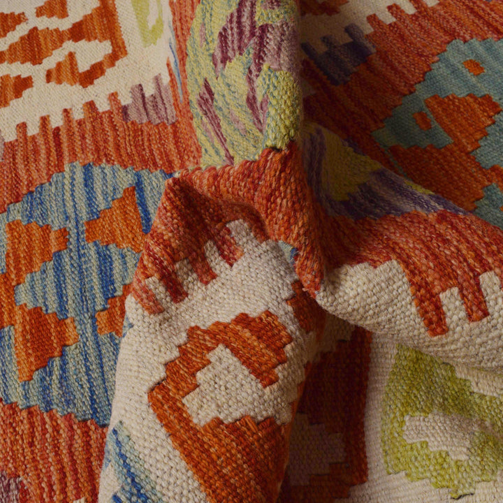 Afghan Vegetable Kelim Runner 2' 10" x 12' 9" Flat-Weave reverse