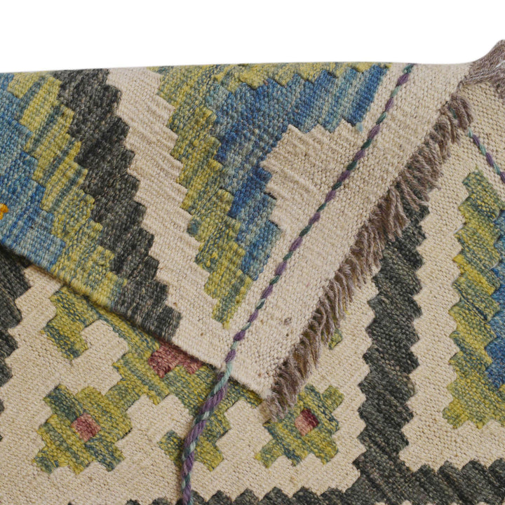 Multi Color ful Flat-Weave Wool Kilim Runner 2' 11" x 9' 8" - No. AL10999