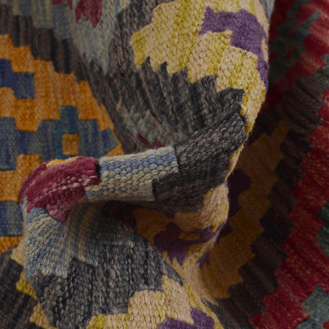 Multi Color ful Flat-Weave Wool Kilim Runner 2' 11" x 9' 8" - No. AL10999