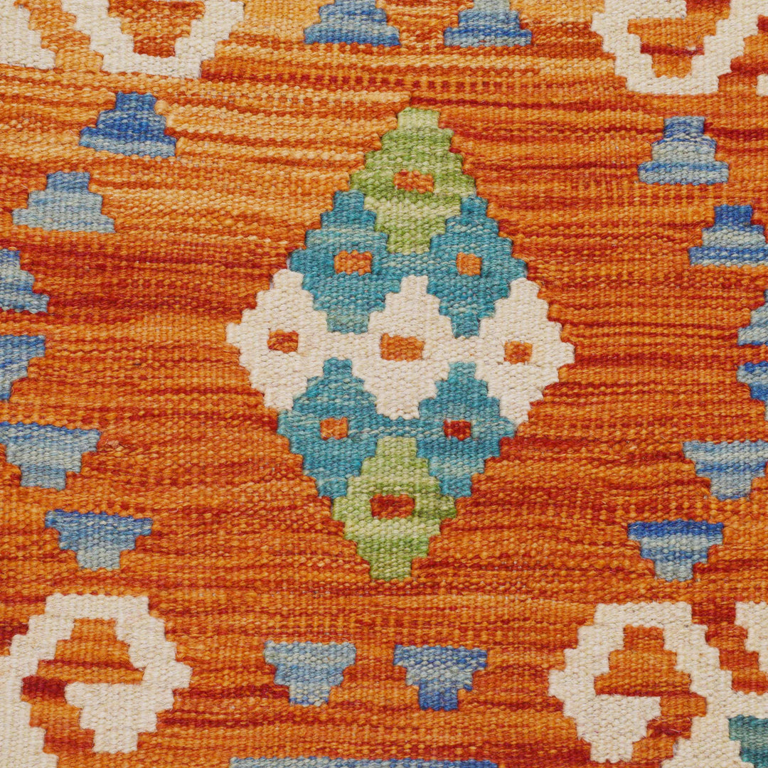 Afghan Kilim Runner 2' 10" x 9' 11" Flat-Weave border