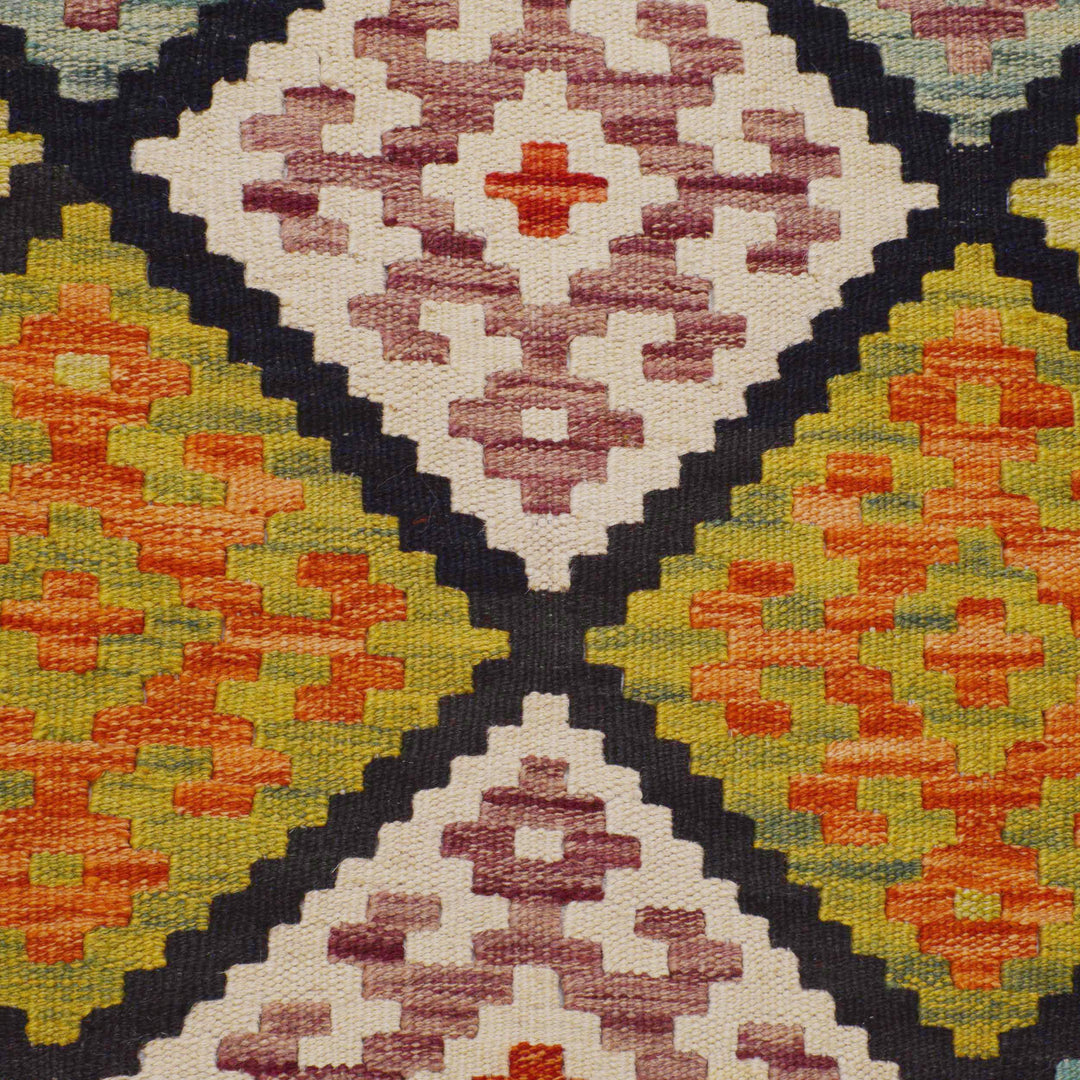 Hand Knotted Afghan Style Kilim Runner 2' 8" x 9' 9" - No. AL51802