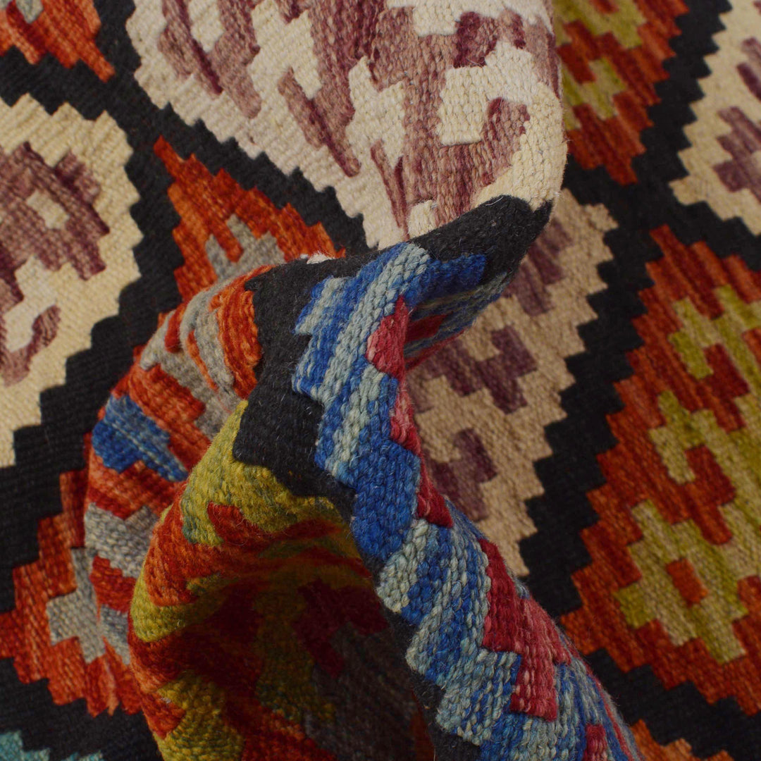 Hand Knotted Afghan Style Kilim Runner 2' 8" x 9' 9" - No. AL51802