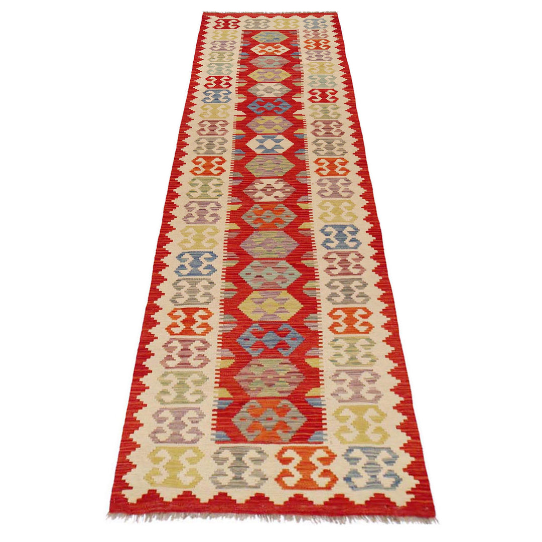 Hand Knotted Afghan Style Kilim Runner 2' 10" x 12' 7" - No. AL15451