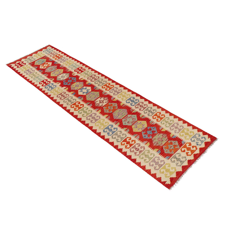 Hand Knotted Afghan Style Kilim Runner 2' 10" x 12' 7" - No. AL15451