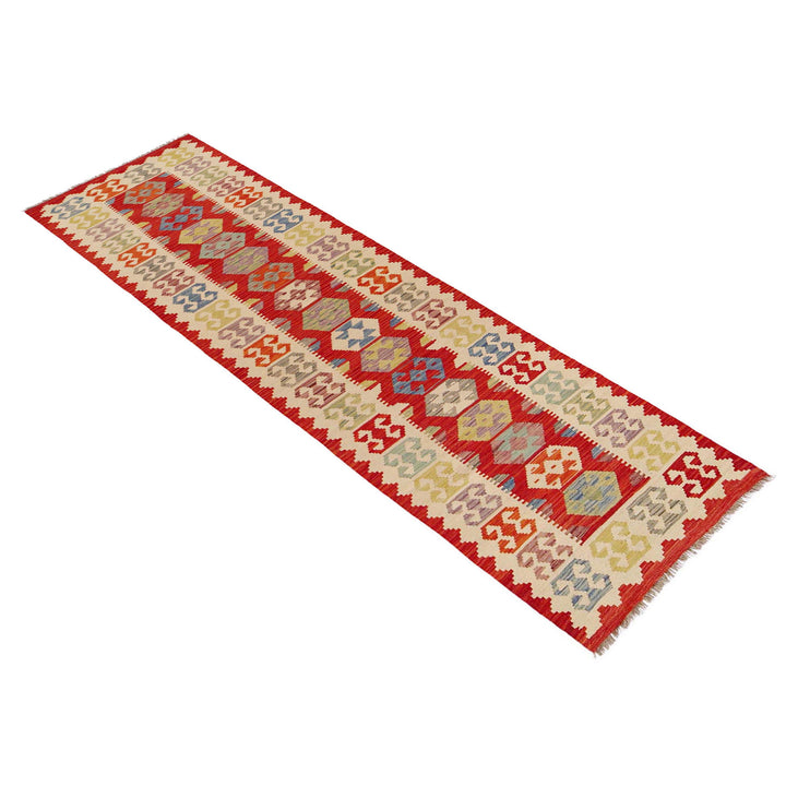 Hand Knotted Afghan Style Kilim Runner 2' 10" x 12' 7" - No. AL15451