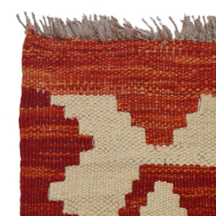 Hand Knotted Afghan Style Kilim Runner 2' 10" x 12' 7" - No. AL15451