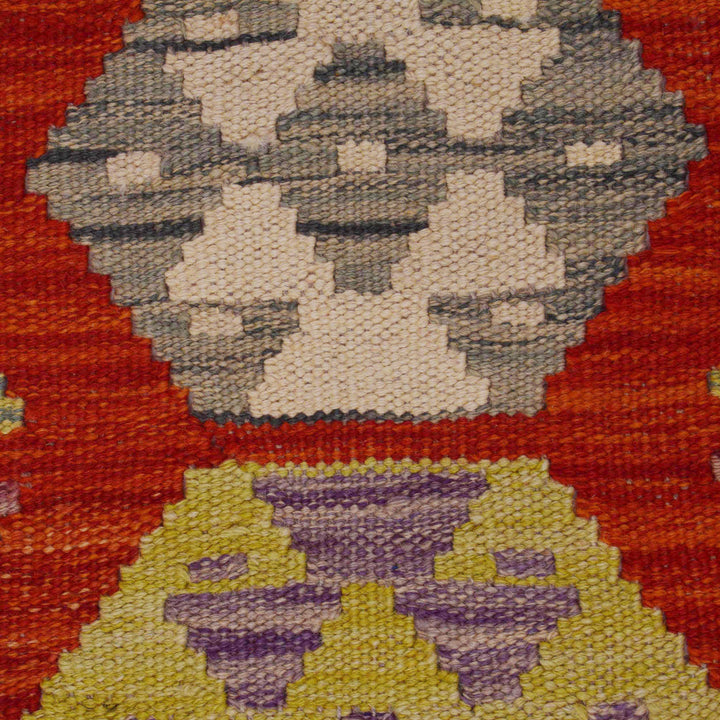 Hand Knotted Afghan Style Kilim Runner 2' 10" x 12' 7" - No. AL15451