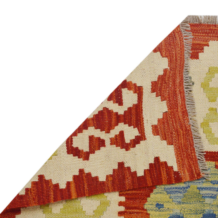 Hand Knotted Afghan Style Kilim Runner 2' 10" x 12' 7" - No. AL15451