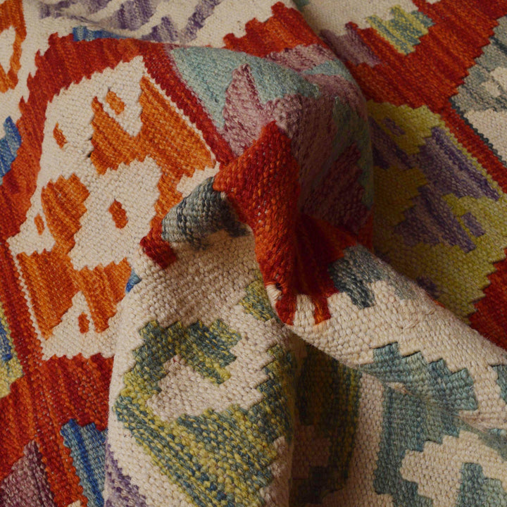 Hand Knotted Afghan Style Kilim Runner 2' 10" x 12' 7" - No. AL15451