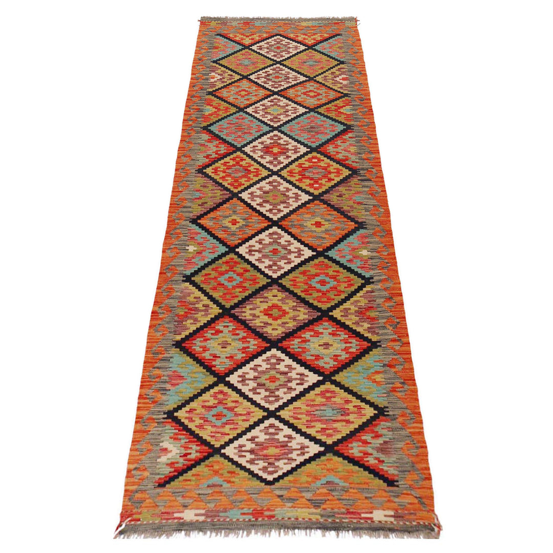Afghan Kilim Rug 2' 10" x 9' 11" Flat-Weave detail