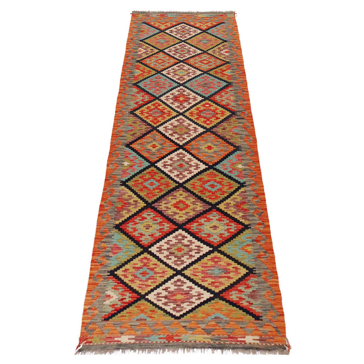 Afghan Kilim Rug 2' 10" x 9' 11" Flat-Weave detail