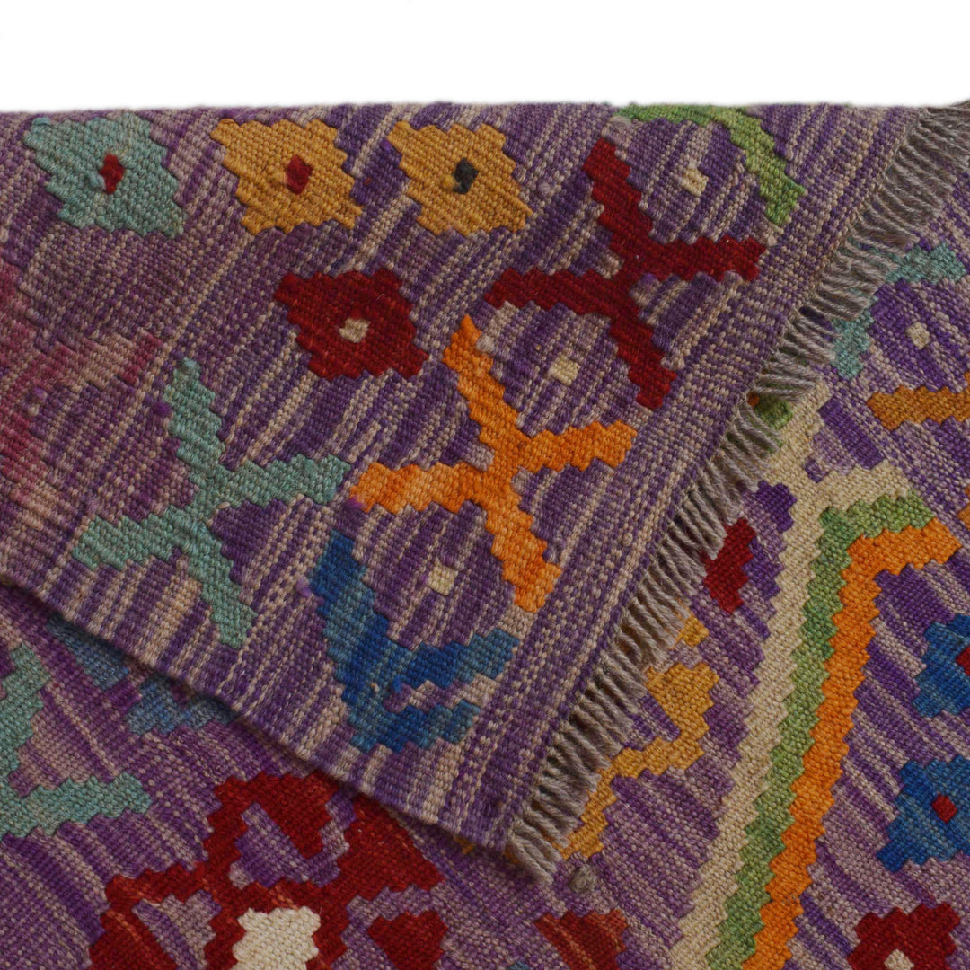 Afghan Kilim Rug 2' 10" x 6' 7" Flat-Weave field