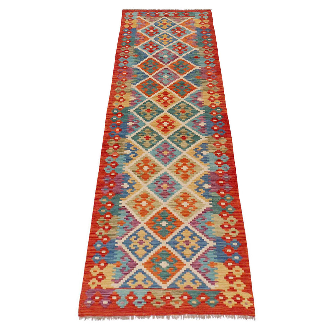 Hand Knotted Flatweave Kilim Runner 2' 7" x 9' 9" - No. AL55996