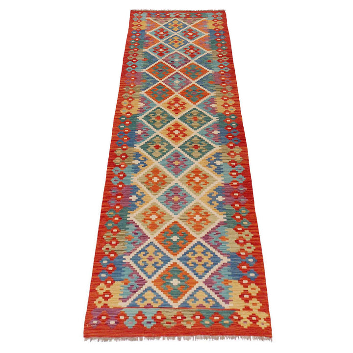 Hand Knotted Flatweave Kilim Runner 2' 7" x 9' 9" - No. AL55996