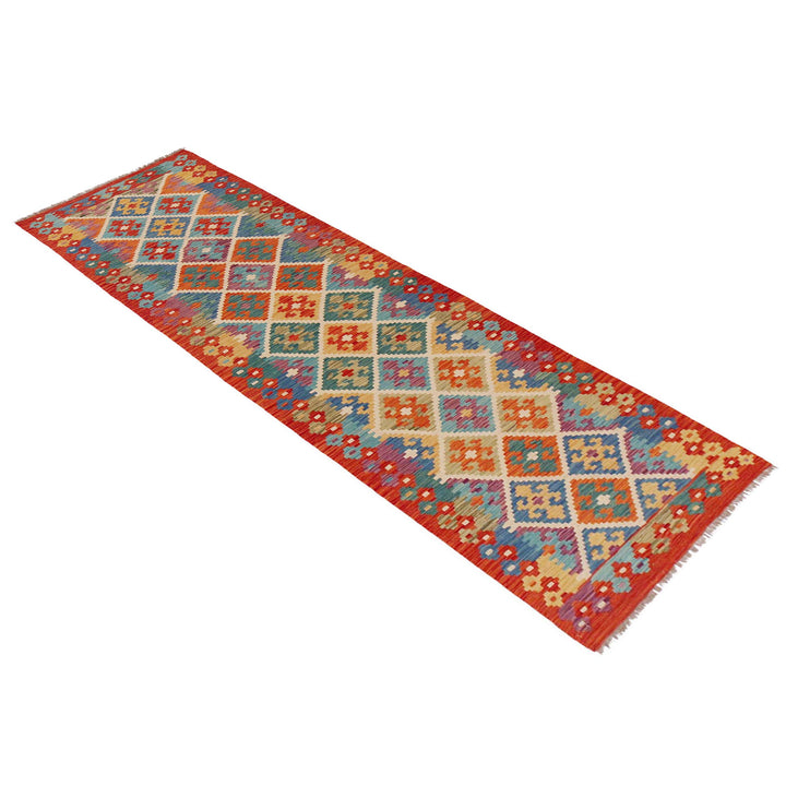 Hand Knotted Flatweave Kilim Runner 2' 7" x 9' 9" - No. AL55996
