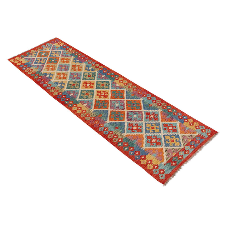 Hand Knotted Flatweave Kilim Runner 2' 7" x 9' 9" - No. AL55996