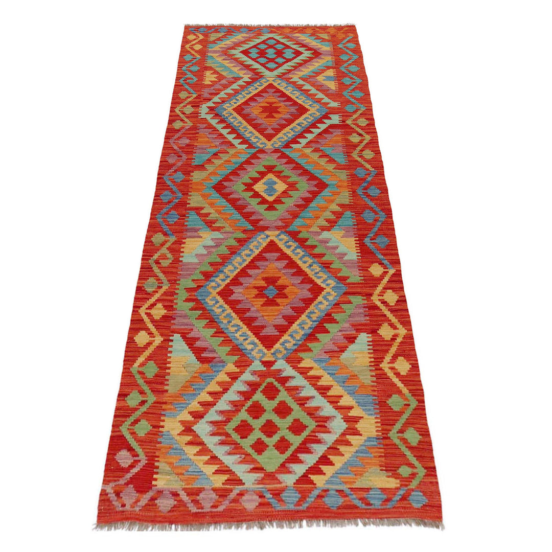 Afghan Kilim Rug 2' 9" x 8' 5" Flat-Weave detail