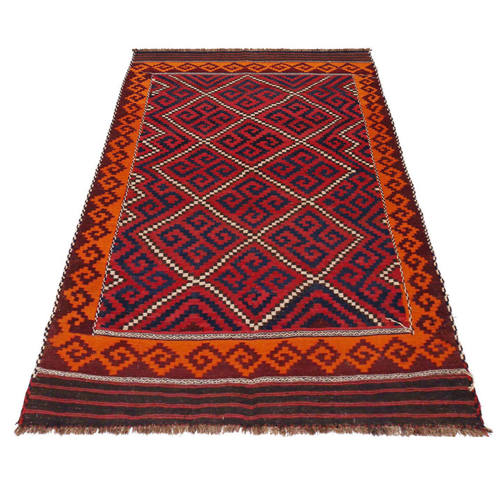 Afghan Kilim Rug 5' 9" x 9' 8" Flat-Weave | No. AL82423