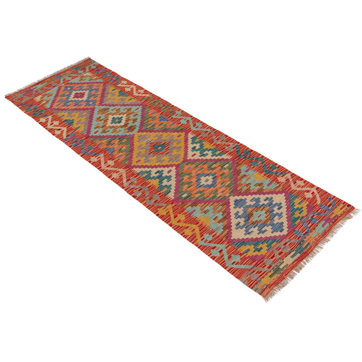 Hand Knotted Afghan Style Kilim Runner 1' 10" x 6' 7" - No. AL58445