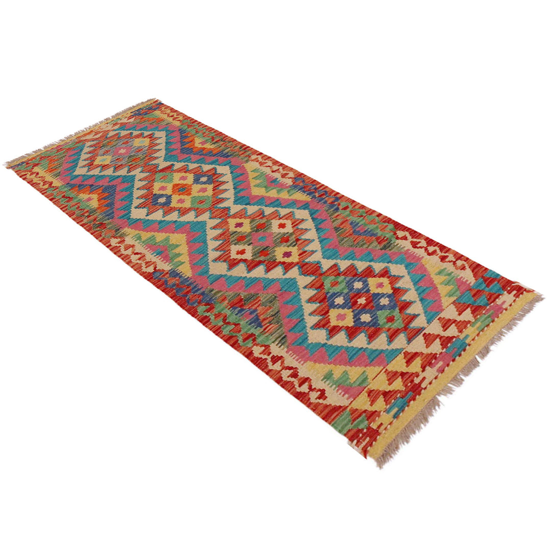 Afghan Kilim Rug 1' 11" x 5' 2" Flat-Weave | No. AL81480