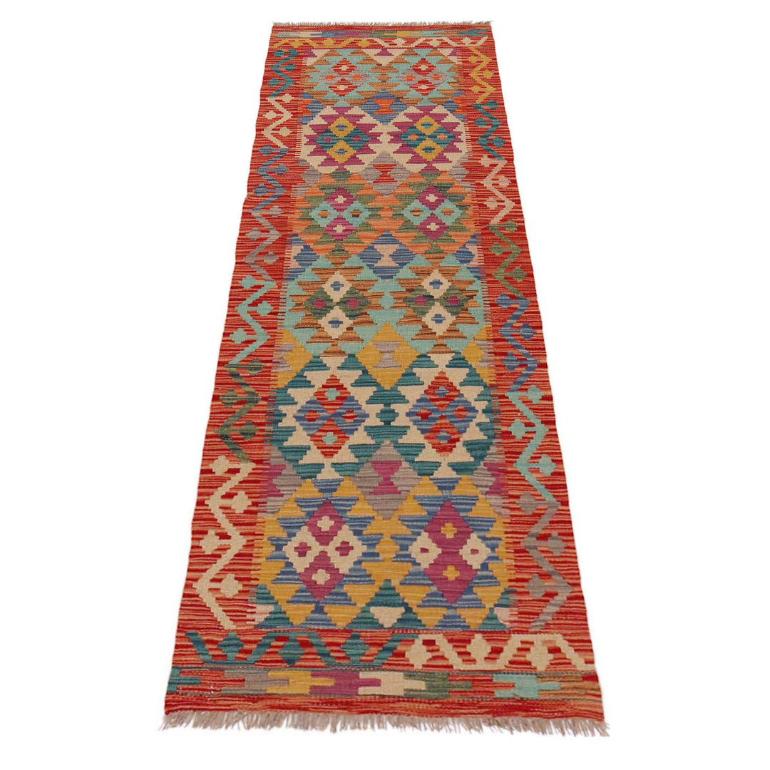 Hand Woven Wool Kelim Runner 1' 11" x 6' 7" - No. AL15397