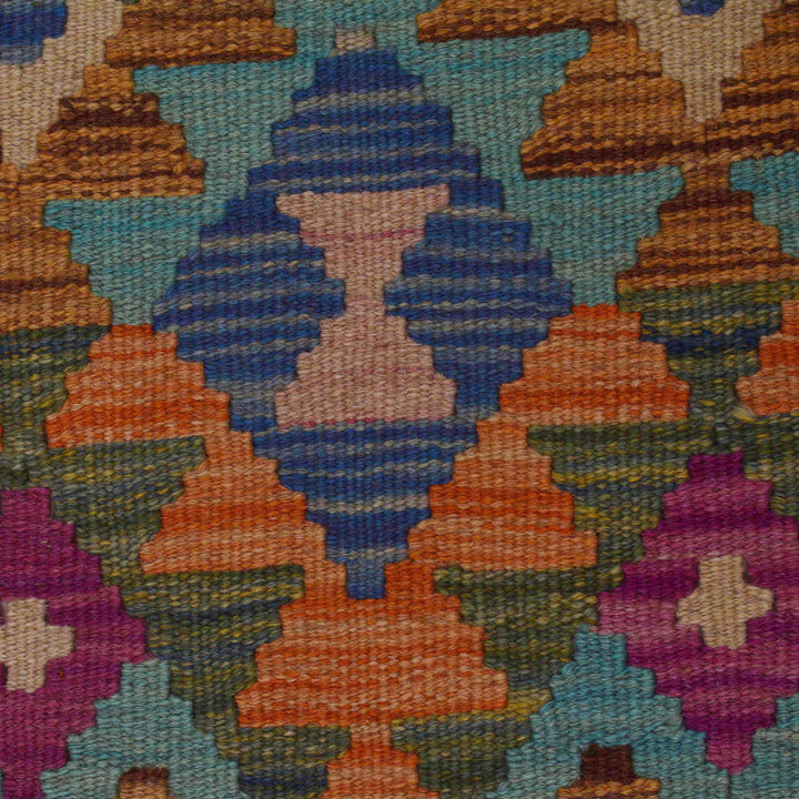 Hand Woven Wool Kelim Runner 1' 11" x 6' 7" - No. AL15397