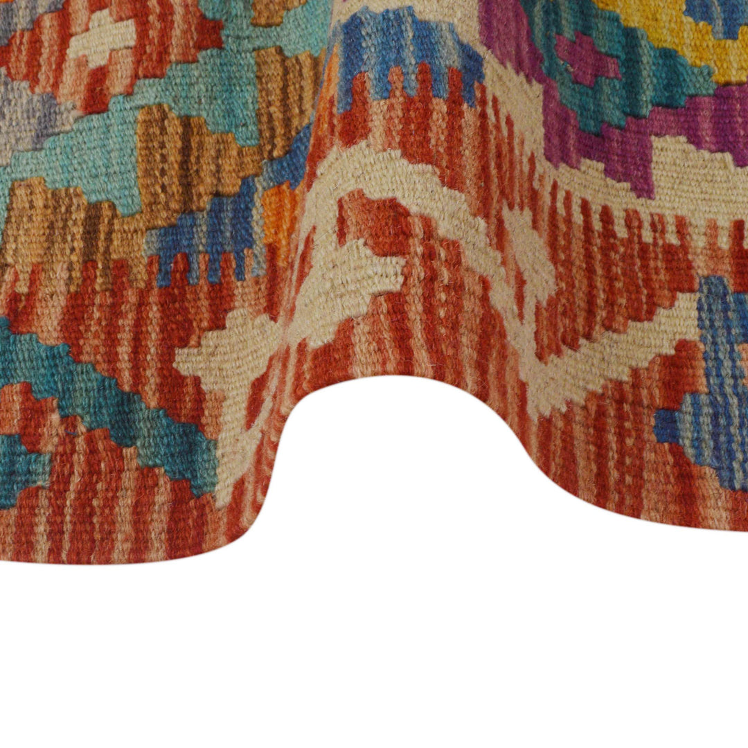 Hand Woven Wool Kelim Runner 1' 11" x 6' 7" - No. AL15397