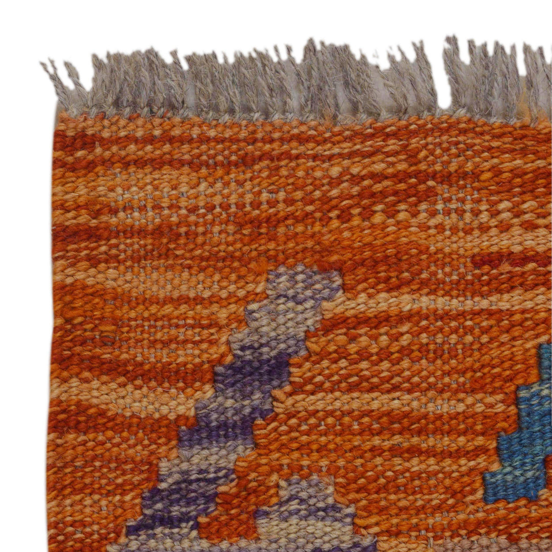 Handmade Turkish Design Wool Kilim Runner 1' 9" x 4' 10" - No. AL33606