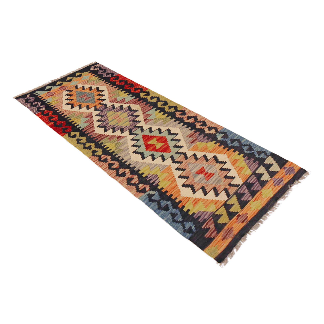 Afghan Kilim Runner 1' 9" x 4' 11" Flat-Weave view