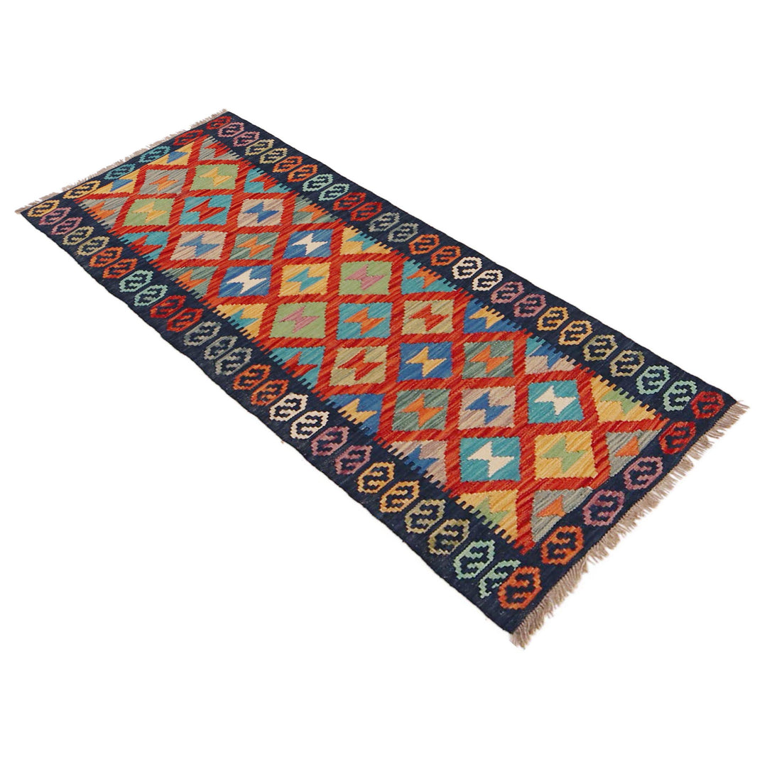 Hand Knotted Flatweave Kilim Runner 1' 9" x 4' 9" - No. AL51323