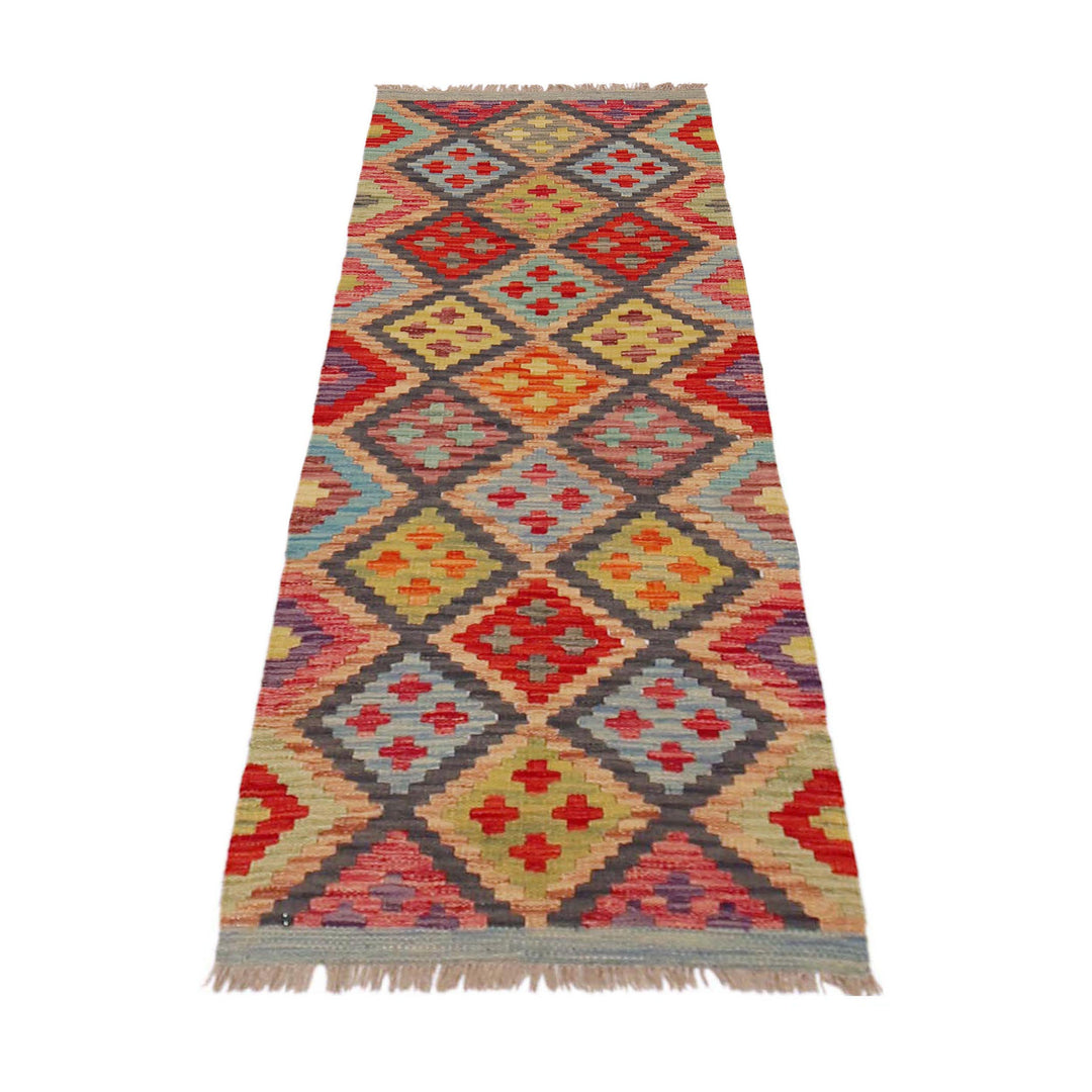 Afghan Kilim Runner 1' 9" x 4' 11" Flat-Weave detail