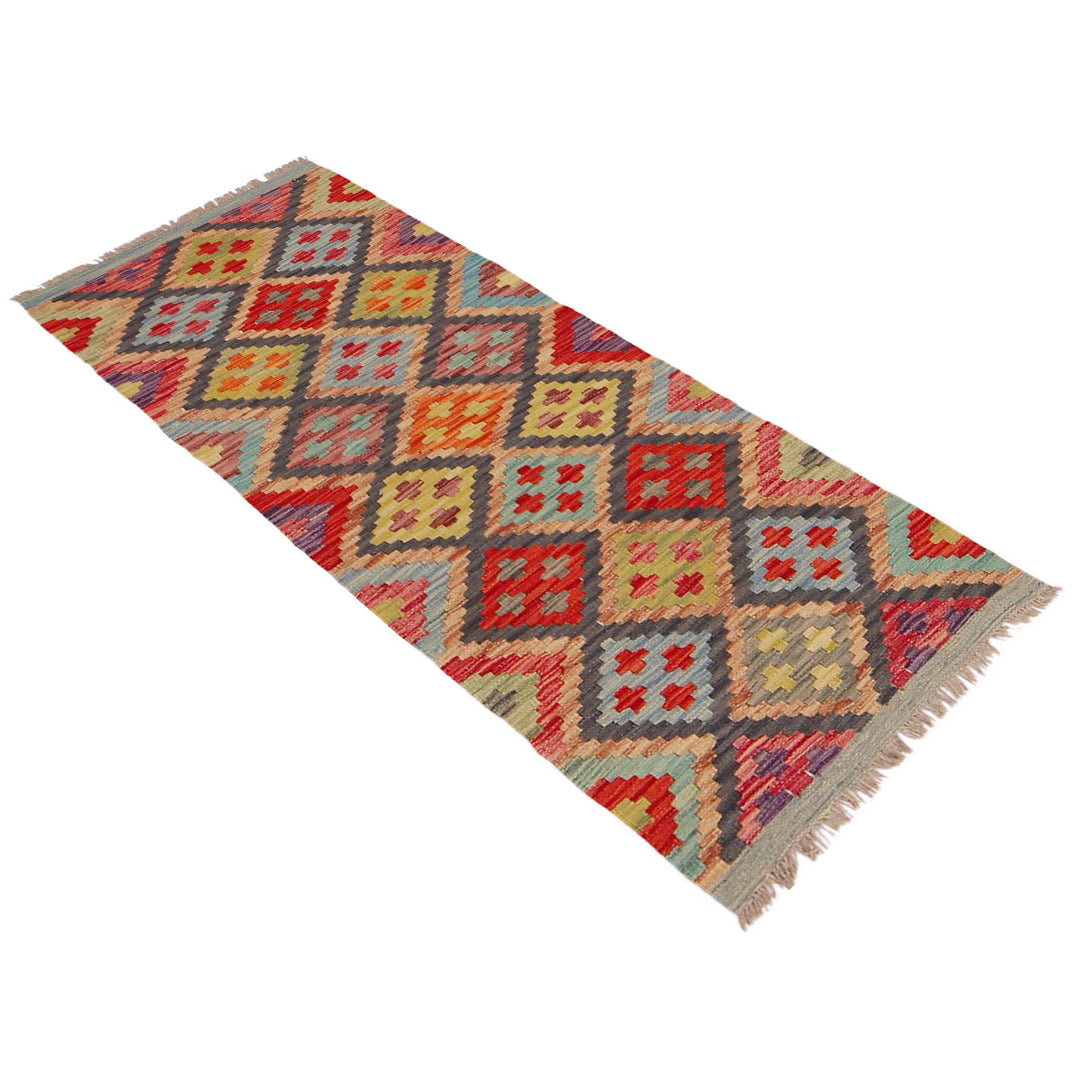 Hand Made Afghan Kilim Runner 1' 9" x 4' 11" - No. AL38381