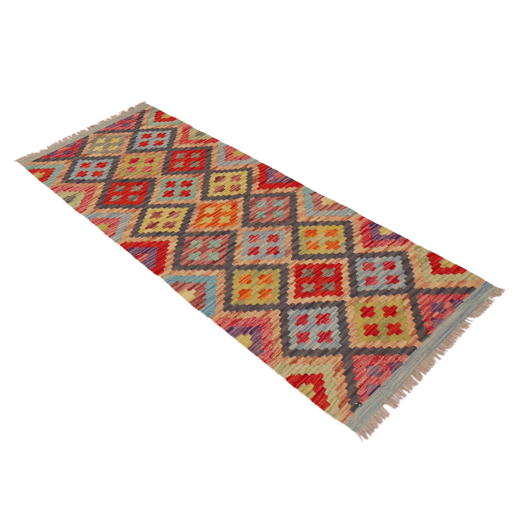 Hand Made Afghan Kilim Runner 1' 9" x 4' 11" - No. AL38381