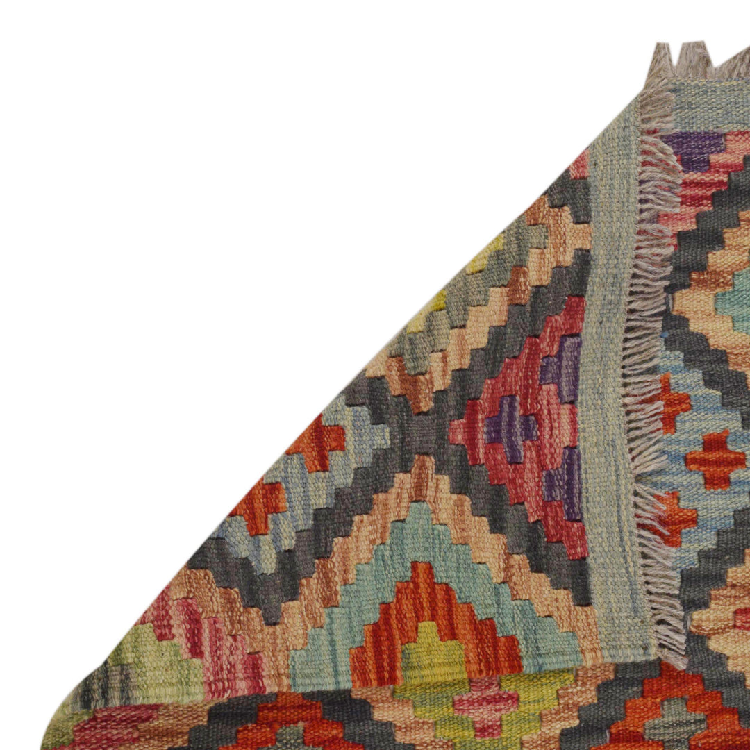 Afghan Kilim Runner 1' 9" x 4' 11" Flat-Weave field