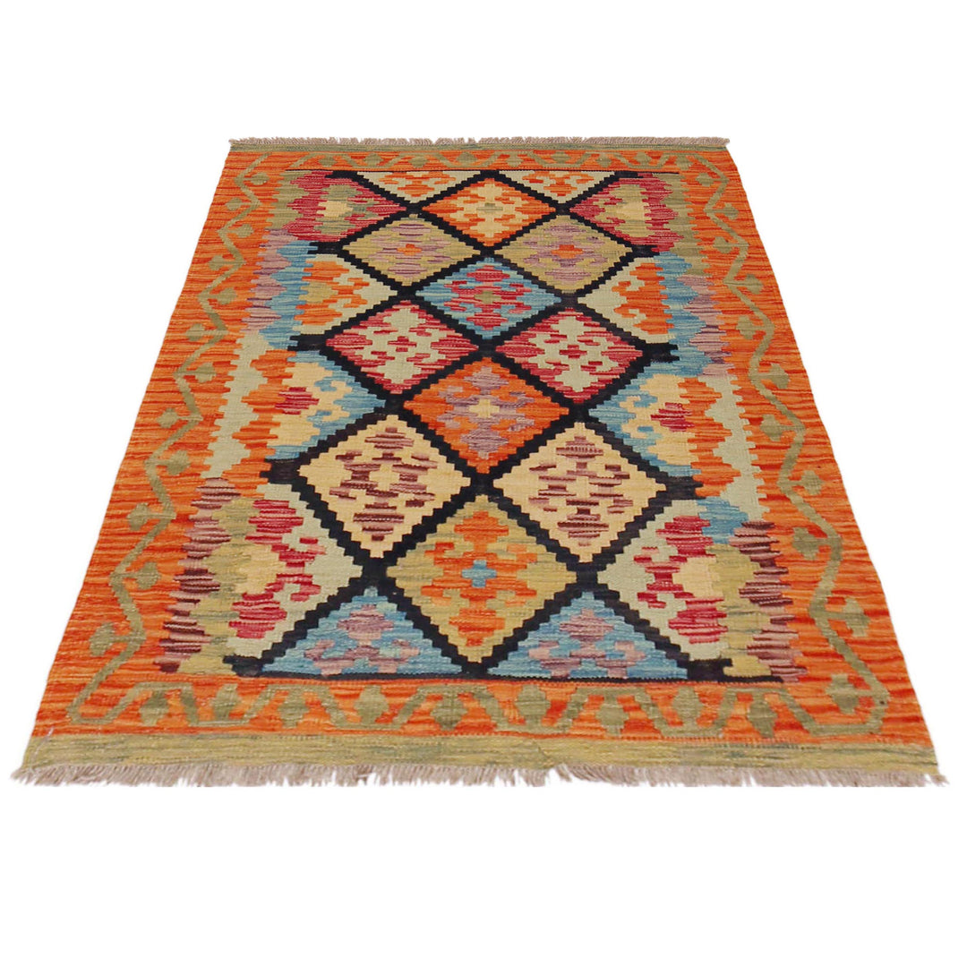 Afghan Kilim Rug 2' 10" x 4' 0" Flat-Weave detail