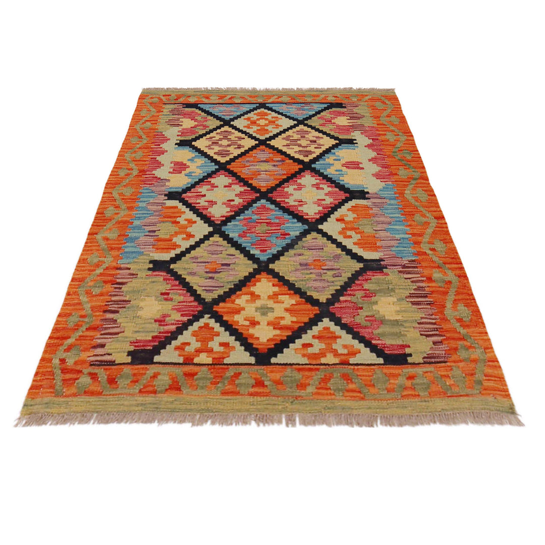 Hand Knotted Afghan Style Kilim 2' 10" x 4' 0" - No. AL30608