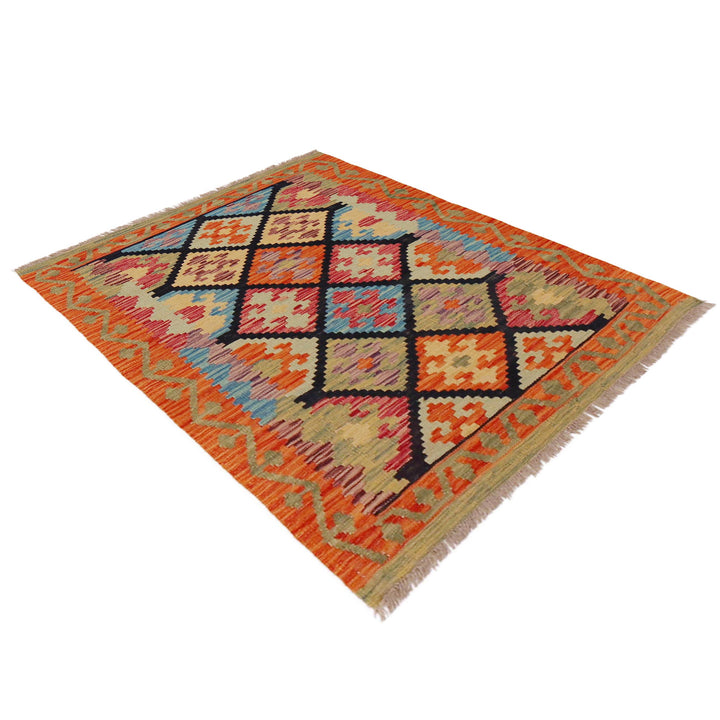 Afghan Kilim Rug 2' 10" x 4' 0" Flat-Weave | No. AL30608