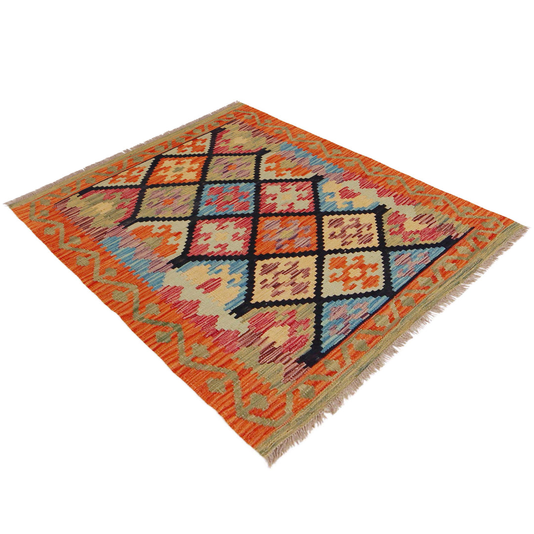 Hand Knotted Afghan Style Kilim 2' 10" x 4' 0" - No. AL30608