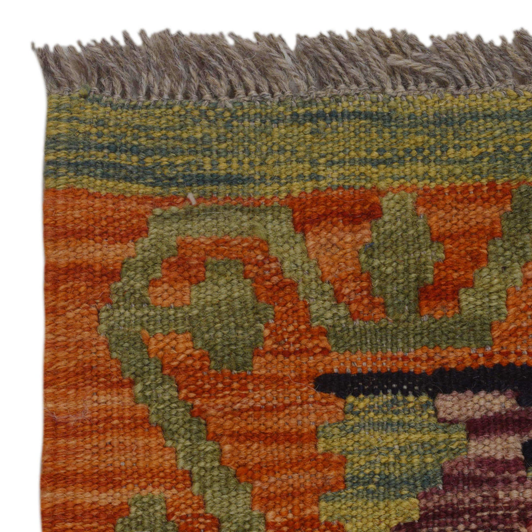 Hand Knotted Afghan Style Kilim 2' 10" x 4' 0" - No. AL30608